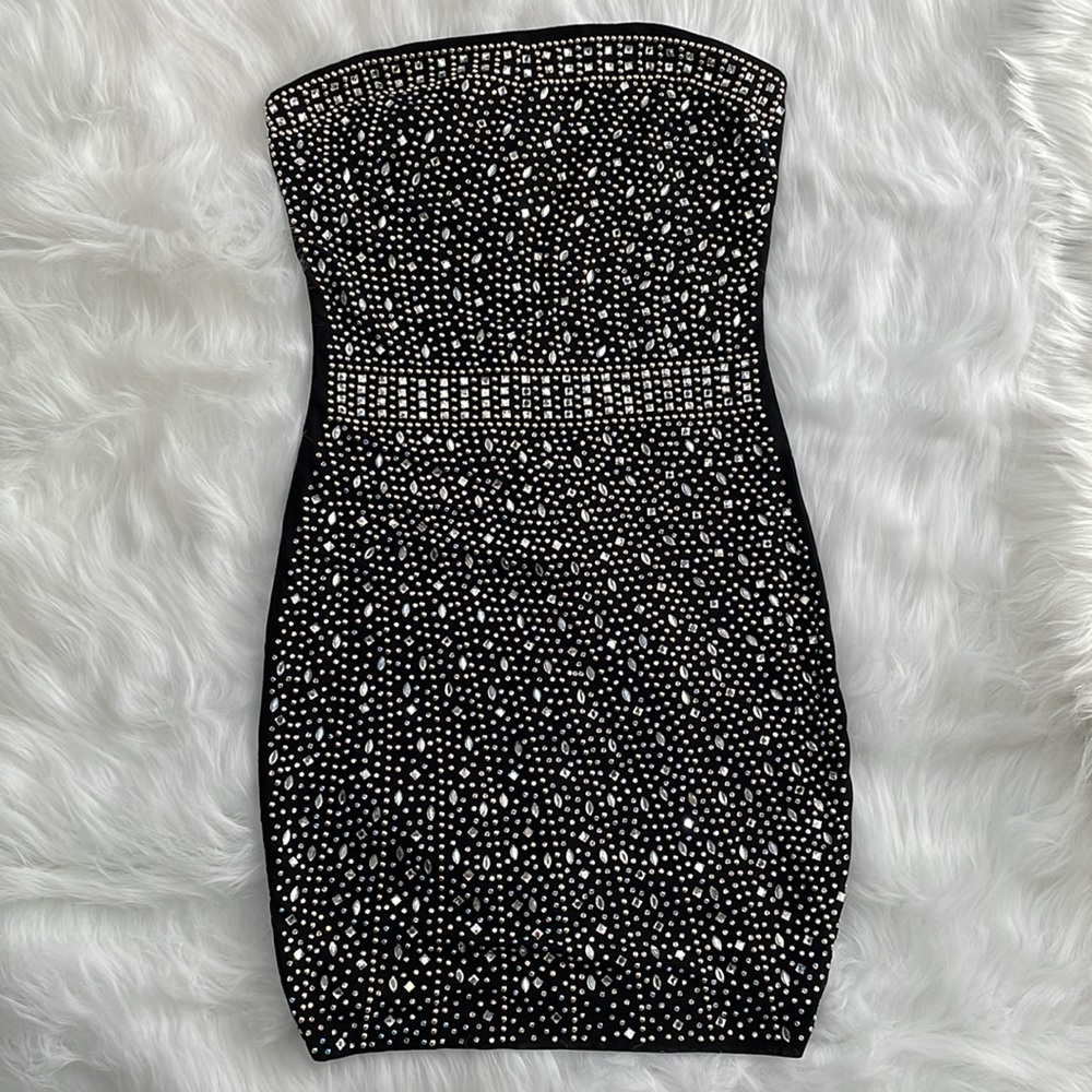 Windsor Strapless Rhinestone Bodycon Formal Dress